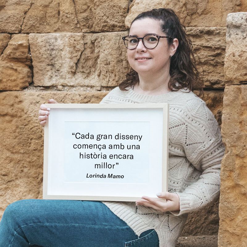 Marta López amb la cita «Cada gran disseny comença amb una història encara millor»