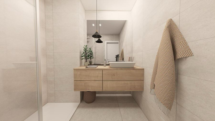 Imatge virtual del bany d’un habitatge a Salou