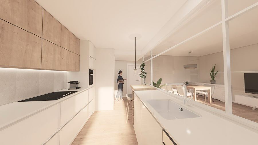 Imatge virtual de la cuina d’un habitatge a Salou
